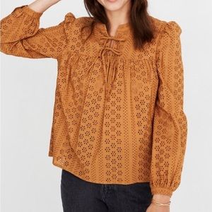 Madewell Eyelet Peasant Top